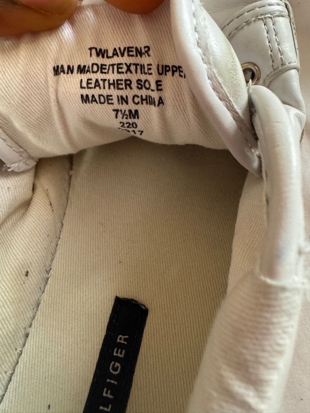 Tommy Hilfiger White Slip-On Sneakers with Red & Blue Flag Detail - Picture 8 of 8